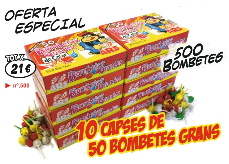 PACK OFERTA 500 BOMBETES GRANS